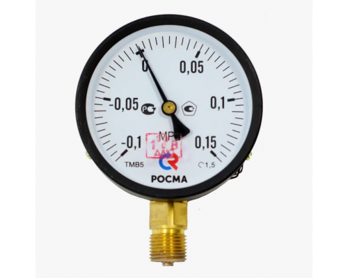 Вакуумметр общетехнический 100мм, Тип - ТВ-510Р, радиальное присоединение, G1/2, к.т. 1,5