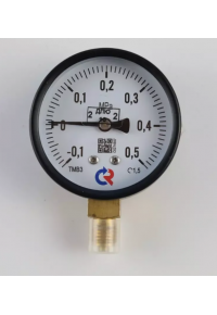 Вакуумметр общетехнический 63мм, Тип - ТВ-310Р, радиальное присоединение, M12x1,5, к.т. 1,5