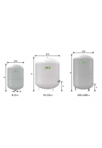 Мембранный бак Reflex тип NG для отопления V 8-140 литров, Pn 6 бар